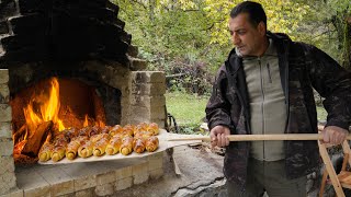 Homemade rustic sausages in a dough of our own production Alone with nature [upl. by Rosmunda]