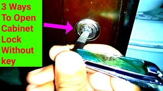 3 Ways To Open Cabinet Lock Without key [upl. by Yle]