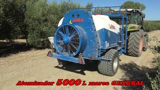 Atomizador 5000 L marca GENERAL en olivar 7x7 [upl. by Assillem]