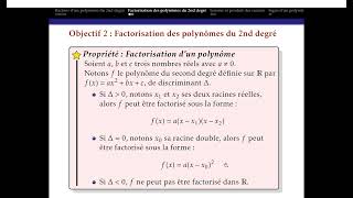 Polynômes du 2nd degré  Factorisation [upl. by Nylarat199]