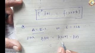 Numerical method  shifting operator  Bca 2nd Bca 5th Sem finite difference  new syllabus [upl. by Ahsead]