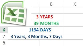 How to Calculate Days Months and Years between Two Dates in Excel [upl. by Okire]