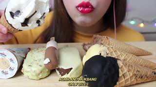 Hazelnut Crush ASMR  CORNETTO KING CONE PISTACHIO BLACK ICE CREAM ONLY BITES [upl. by Acissey]