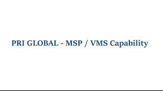 PRI GLOBAL  MSP  VMS capability [upl. by Atteuqahc]