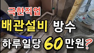 극한직업 설비배관 방수 공사가 진행되는 과정   하루 일당이 60만원 이라고 [upl. by Craddock]