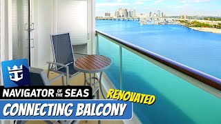 Navigator of the Seas  Connecting Ocean View Stateroom with Balcony Tour amp Review  Royal Caribbean [upl. by Francyne816]