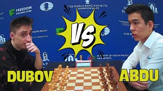 DUBOV VS ABDUSATTOROV  World Blitz Chess 2023  R16 [upl. by Aztinad95]