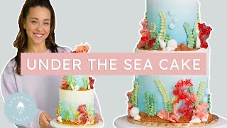 Under The Sea Cake Tutorial With Ombre buttercream and Isomalt Coral  Georgias Cakes [upl. by Nelsen]