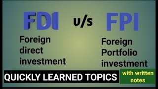 FDI VS FPI IN HINDI  Foreign Direct amp Foreign Portfolio Investment  Concept amp Difference  ppt [upl. by Foster]