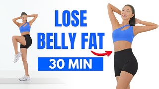 Get rid of BELLY FAT in 1 Week 🔥 30 Min Standing Workout  No Jumping No Squat No Lunge [upl. by Klockau]