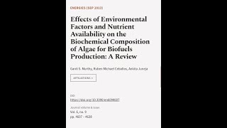 Effects of Environmental Factors and Nutrient Availability on the Biochemical Composi  RTCLTV [upl. by Hollie574]