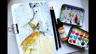 Watercolour on Gesso Part 12  Tutorial [upl. by Kalvn]