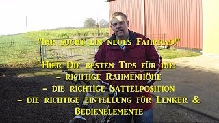 Teil 1 Sattelhöhe einstellen Lenker einstellen amp richtige Rahmenhöhe beim Fahrrad finden [upl. by Faina]