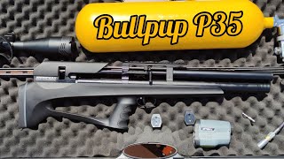 BULLPUP P35 ARTEMIS SNOWPEAK ONIX FOX LUNETA DISCOVERY 624X50FFP AGRUPAMENTO E TESTE DE CHUMBO [upl. by Eilyk981]