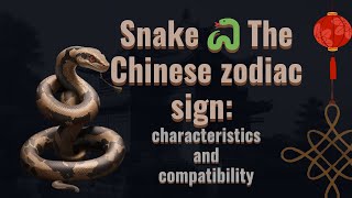 Snake 🐍 the chinese zodiac sign🪧🌒 characteristics and compatibility [upl. by Lleret]