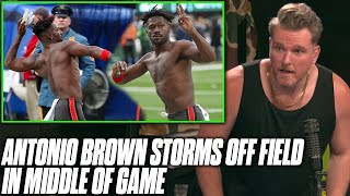 Antonio Brown Storms Off Field In Middle Of Buccaneers Game  Pat McAfee Reacts [upl. by Slrahc341]