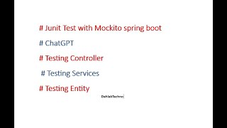 Junit Test Spring Boot with Mockito  ChatGPT  Testing Controller Testing Services [upl. by Elna]