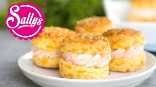 Scones mit Cheddar und Lachscreme  Fingerfood  Sallys Welt [upl. by Palma]