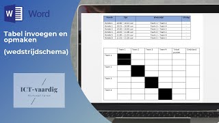 Word  Tabel invoegen en opmaken wedstrijdschema [upl. by Frame]