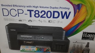 BROTHER DCPT820DW Ink Tank Printer  unboxing and quick review [upl. by Akinihs650]