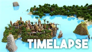 Minecraft Timelapse Medieval Island City  by Varuna [upl. by Onimixam]