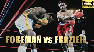 George Foreman vs Joe Frazier  BRUTAL KNOCKOUT Legendary Boxing Fight  4K Ultra HD [upl. by Aimar]