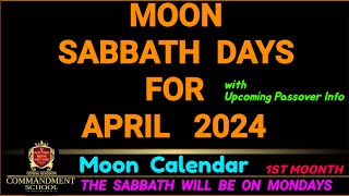 Lunar Sabbath days for April 2024 [upl. by Zachar941]