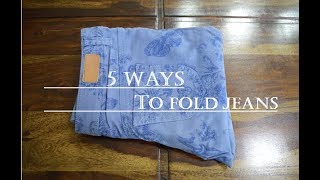 Folding Jeans  How To Fold Your Jeans In 5 Ways  Beauty Express [upl. by Oicram967]