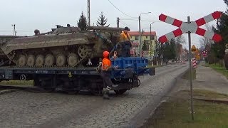 Pociąg wojskowy quoteszelonquot w Braniewie  Polish military train [upl. by Aoniak]