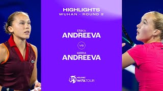 Mirra Andreeva vs Erika Andreeva  2024 Wuhan Round 2  WTA Match Highlights [upl. by Maxantia]