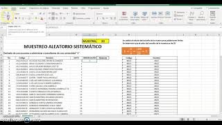 Muestreo Aleatorio Sistemático en Excel [upl. by Aborn]