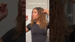 Refresh my curls with me🙌🏽🤎 curlyhairstyles curlyhairroutine [upl. by Hsuk]