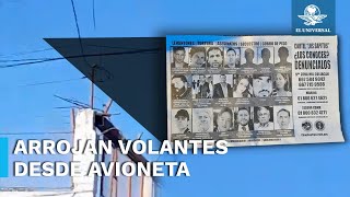 Lanzan volantes desde una avioneta en Culiacán se los atribuyen a “La Mayiza” [upl. by Gnort]