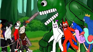 chainsaw ManbrandleeJasonJeff thekiller vs vs garten of banban and rainbow Friendsdrawingcartoons [upl. by Eilram]