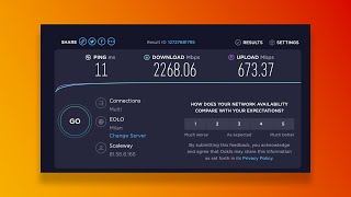 Iliad Fibra speedtest WiFi 6 e via cavo shorts [upl. by Cruce]