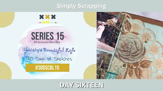 30dscbl15 Day Sixteen  A sketch by Aprilynne Bishop Barrett  A Scrapbook Layout Process Video [upl. by Iggy533]