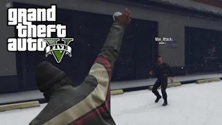 EPIC SNOWBALL FIGHT  GTA V Online [upl. by Jesh852]