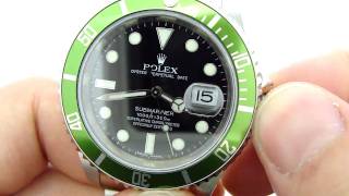 Rolex Submariner 50th Anniversary Kermit Green Bezel HandsOn [upl. by Nylirret]