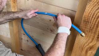 How to install weatherproof frost water faucet valve in an outdoor Sauna  shed etc Sauna Build [upl. by Annaert372]