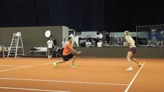 Maria Sharapova warming up  training session  Porsche Tennis Grand Prix 2013 [upl. by Kenneth294]