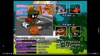 Looney Tunes BBall SNESBest Of 7 Game 1 Bugs BunnyDaffy Duck vs TazMarvin The Martian [upl. by Gnort286]