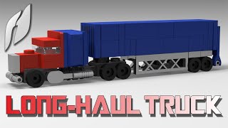 How to Build a Microscale Lego LongHaul Truck with Trailer MOC  4K [upl. by Nugesulo]