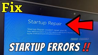 Fix Startup Repair Error  Startup Repair Couldnt Repair Your PC [upl. by Kalasky]