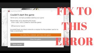 Easy Anti Cheat  2019  Error BEST EASY FIX ERROR 10011 [upl. by Richers]