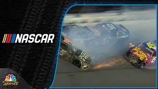 Multiple Xfinity Series drivers wreck late to set up NASCAR overtime at Daytona  Motorsports on NBC [upl. by Richey632]