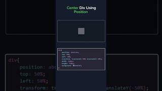 Center Div Using Position css html [upl. by Charteris]