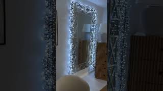 Twinkling lights on the mirror add a festive touch 💖🏠 ollnyclusterlights christmasdecor [upl. by Shelman497]