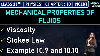 Class 11th Physics  Viscosity  Stokes Law  Example 109 and Example 1010  Chapter 10  NCERT [upl. by Eirehs]