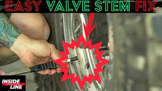 How To Replace Your Valve Stem WITHOUT Removing Your Tire Easy Trail Fix  Inside Line [upl. by Novyaj833]