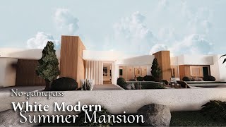 BLOXBURG White Modern Summer Mansion  NoGamepass  Speedbuild  Roblox Bloxburg [upl. by Doggett607]